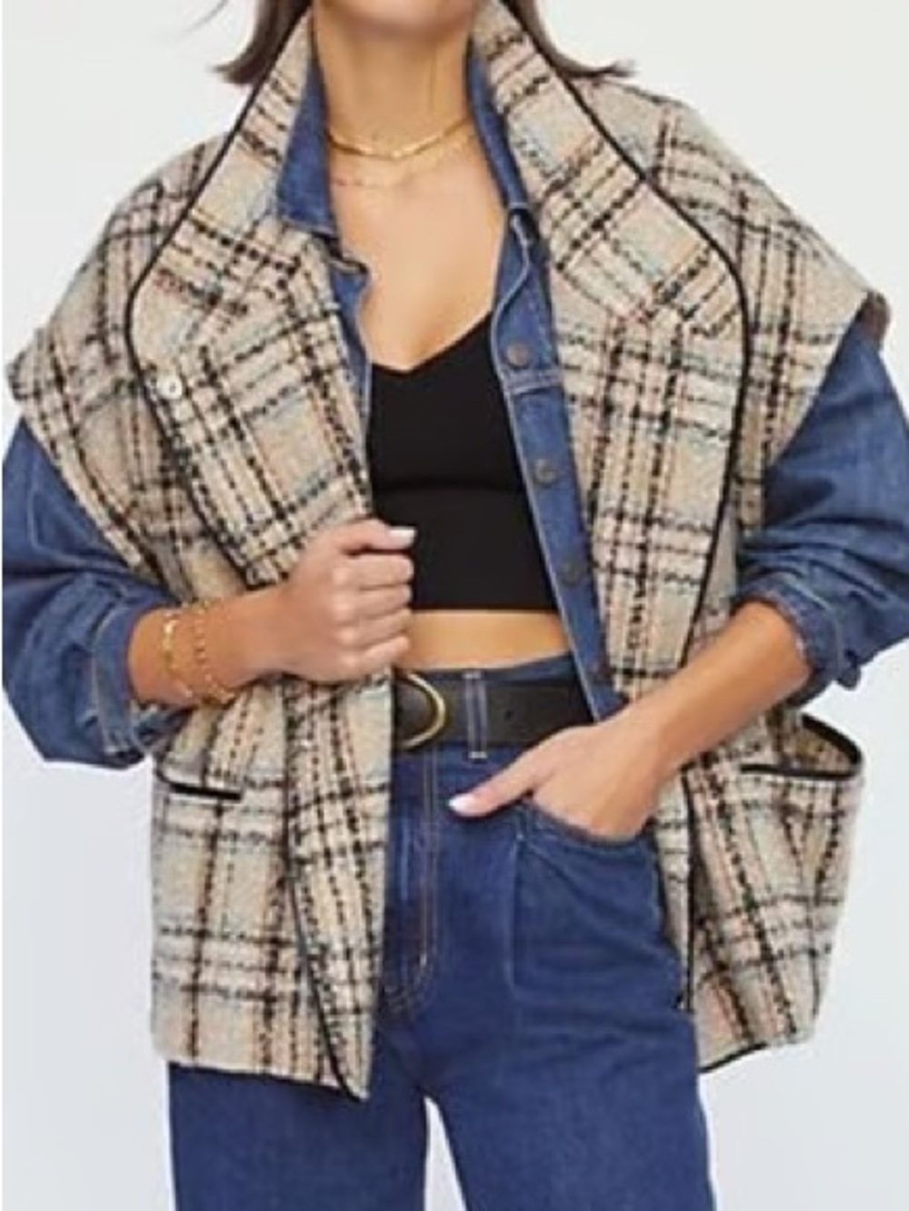 Anthropologie Anderson & Lauth Plaid Capelet